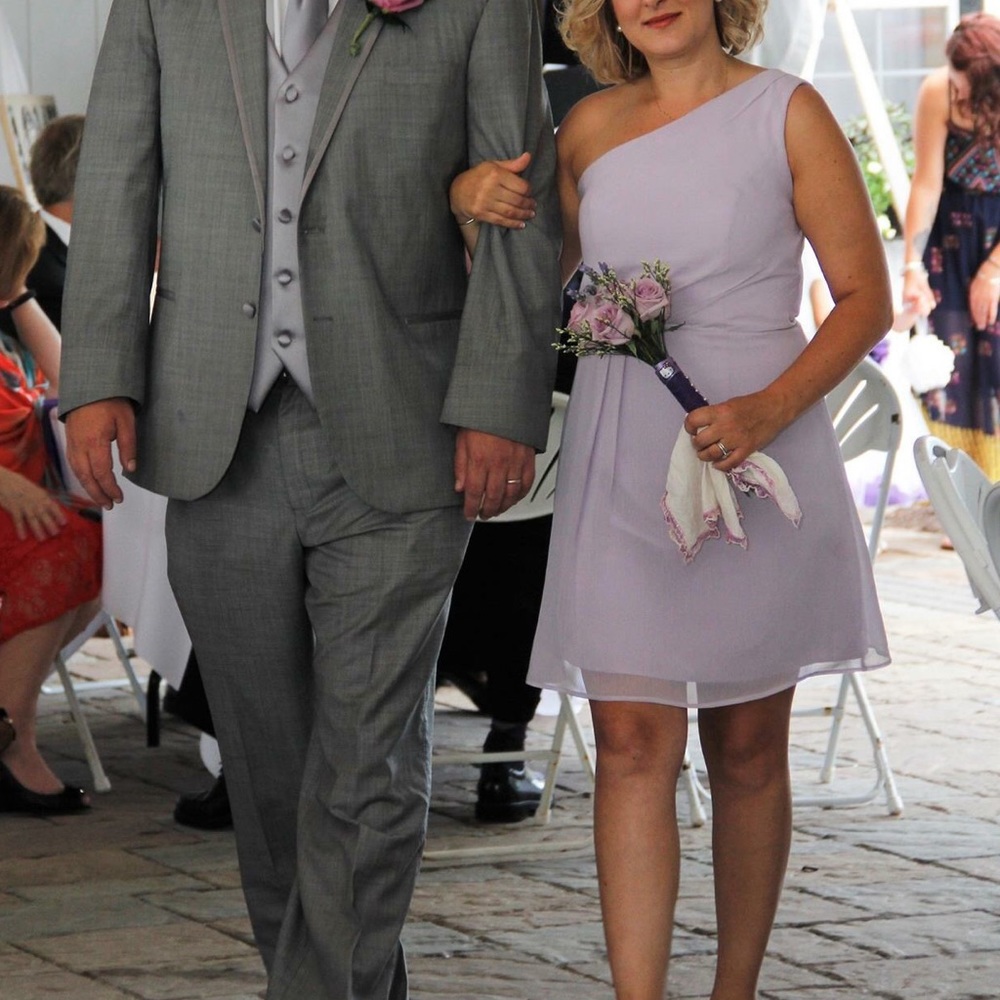 David’s bridal chiffon dress in Iris size 8